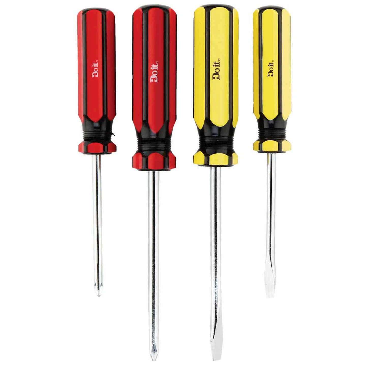 Slotted & Phillips Screwdriver Set - 4-piece Heavy Duty Carbon Steel