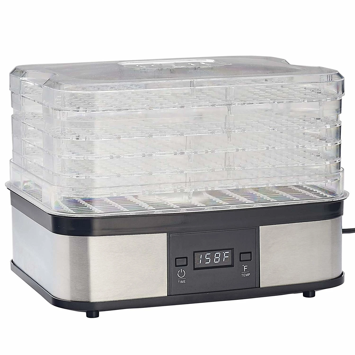 5-tray Digital Food Dehydrator - Black/silver - 3.5 Sq Ft Capacity