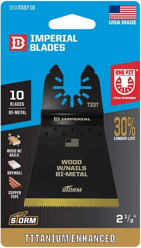 One Fit Storm Titanium Oscillating Tool Saw Blade, 18 Teeth, 2.5 Inch, 10 Piece Pack