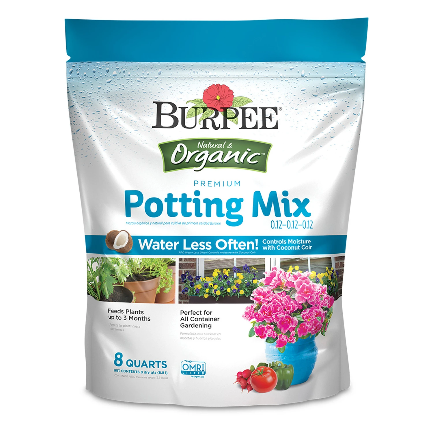 Natural & Organic 8 Quart Potting Mix With Coconut Coir For Container Plants