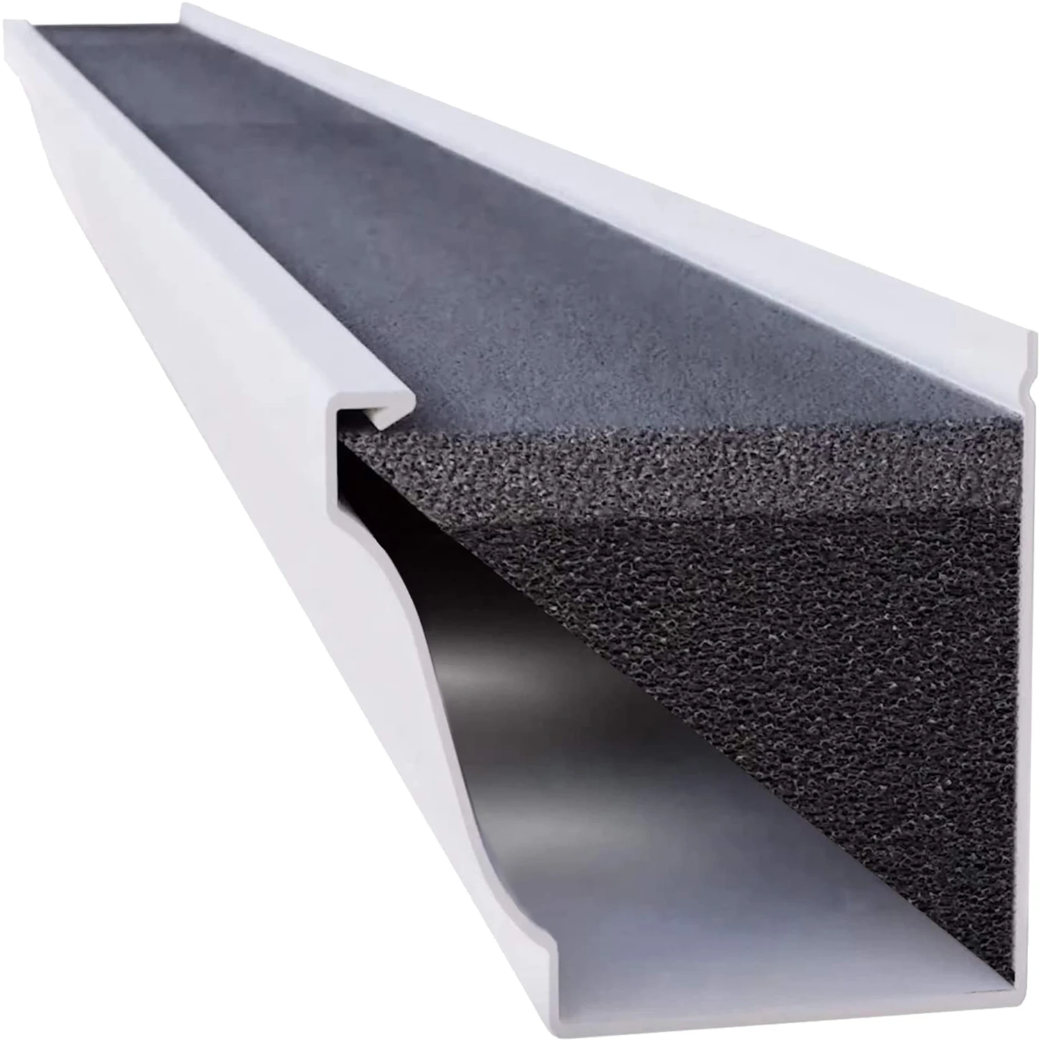 5 In. W X 48 In. L Black Polyester Foam Gutter Guard