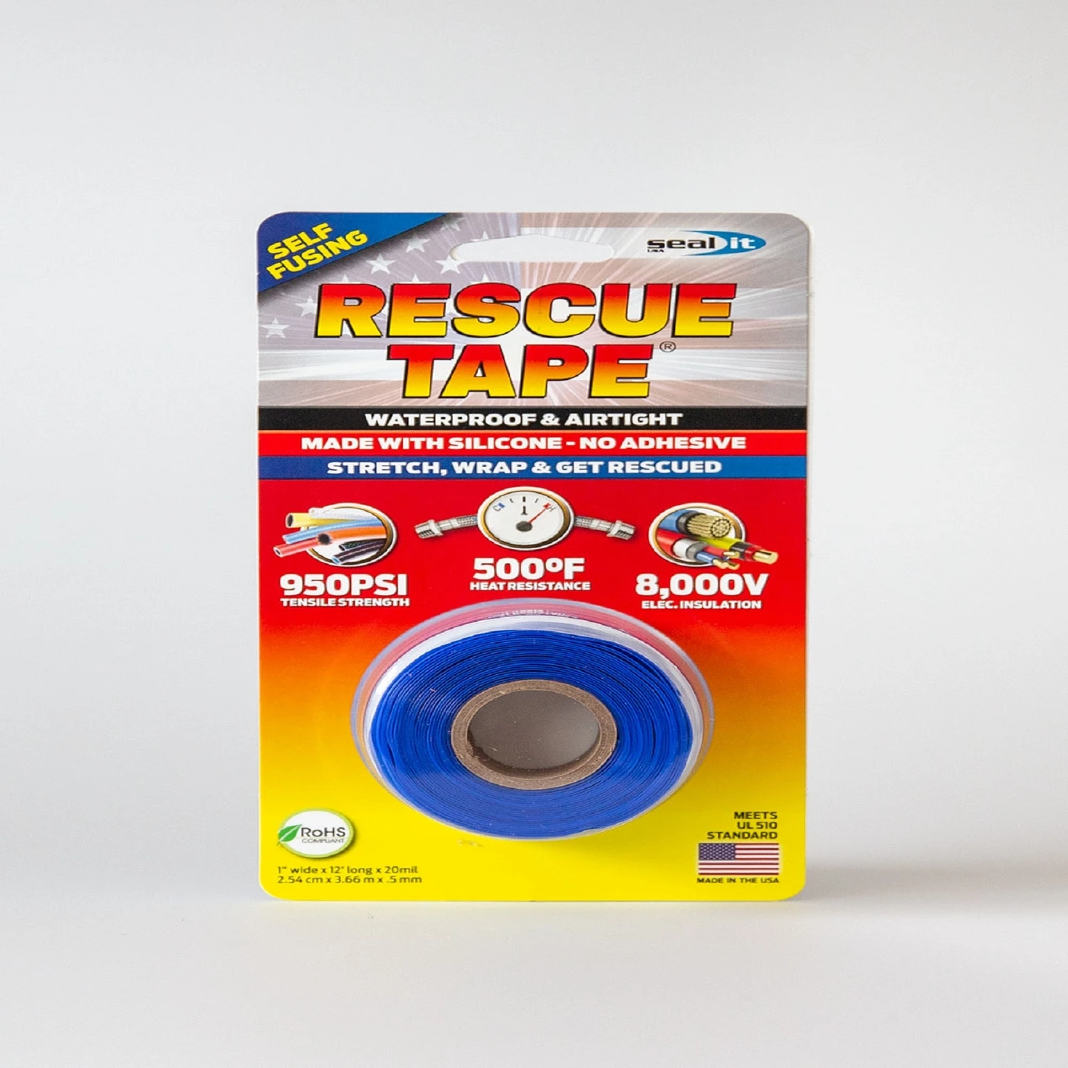 Rescue Tape Blue 1 in. W X 12 ft. L Silicone Tape