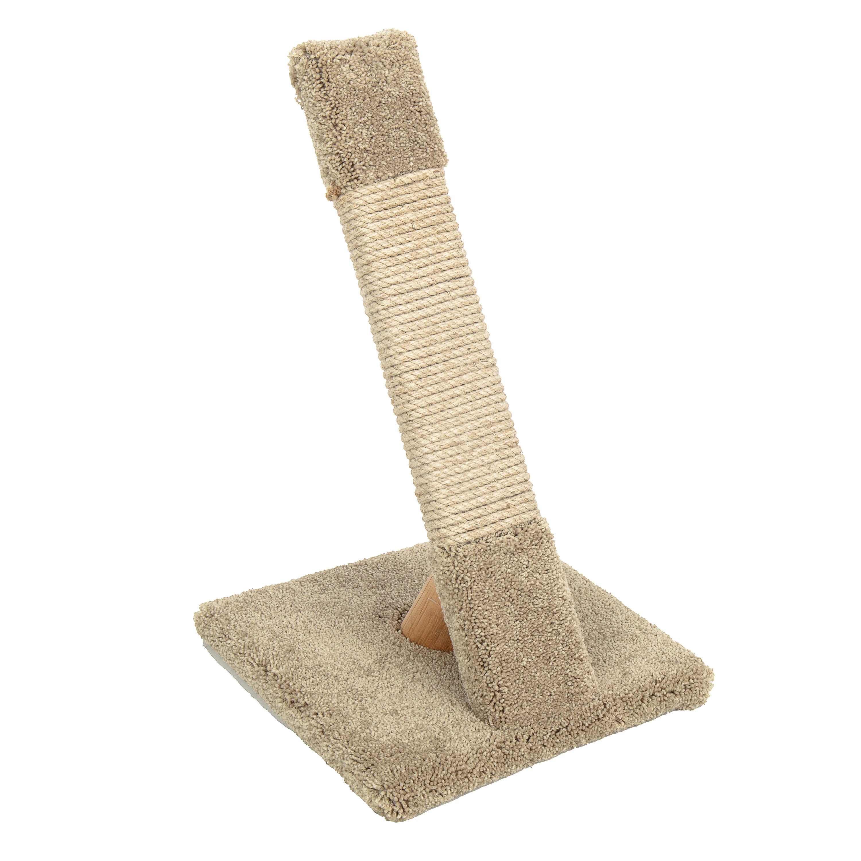 Angled Sisal Cat Scratcher - Durable Jute Rope And Carpet Design, Model 10949