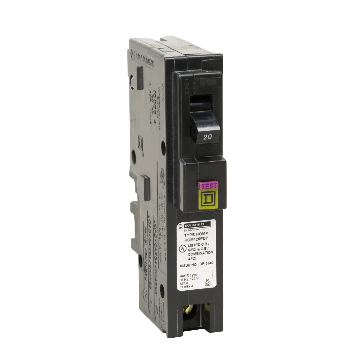 Homeline 20a Single-pole Plug-on Neutral Dual Function Circuit Breaker