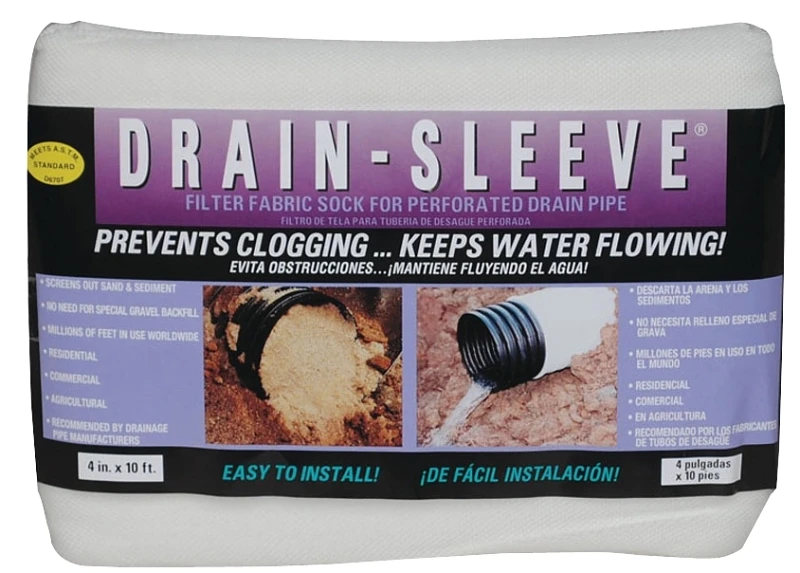 Drain Sleeve 4 In. Diameter X 10 Ft. Length Polyester Filter Fabric Sock