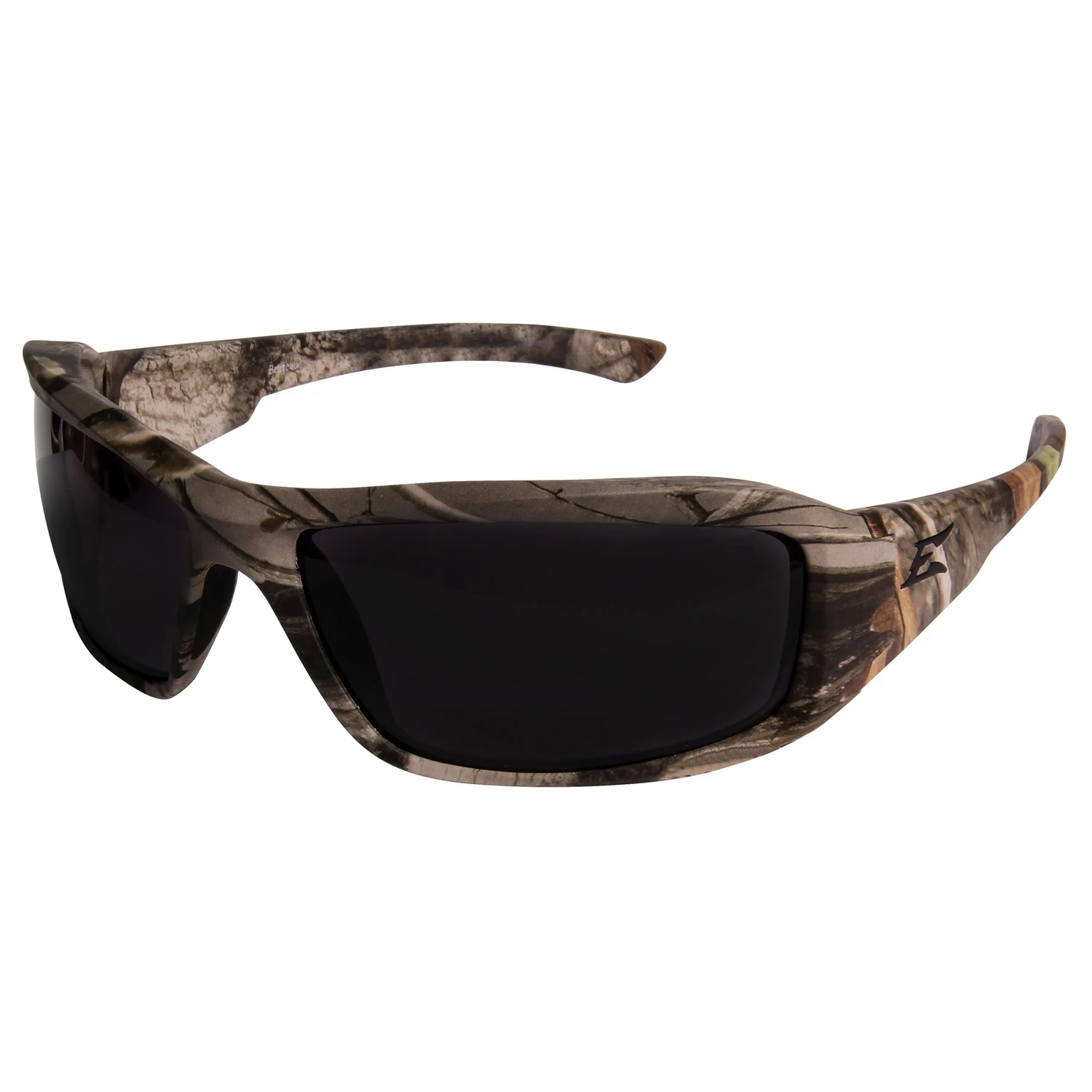 Brazeau Wraparound Safety Glasses Smoke Lens Camouflage Frame Xb116cf