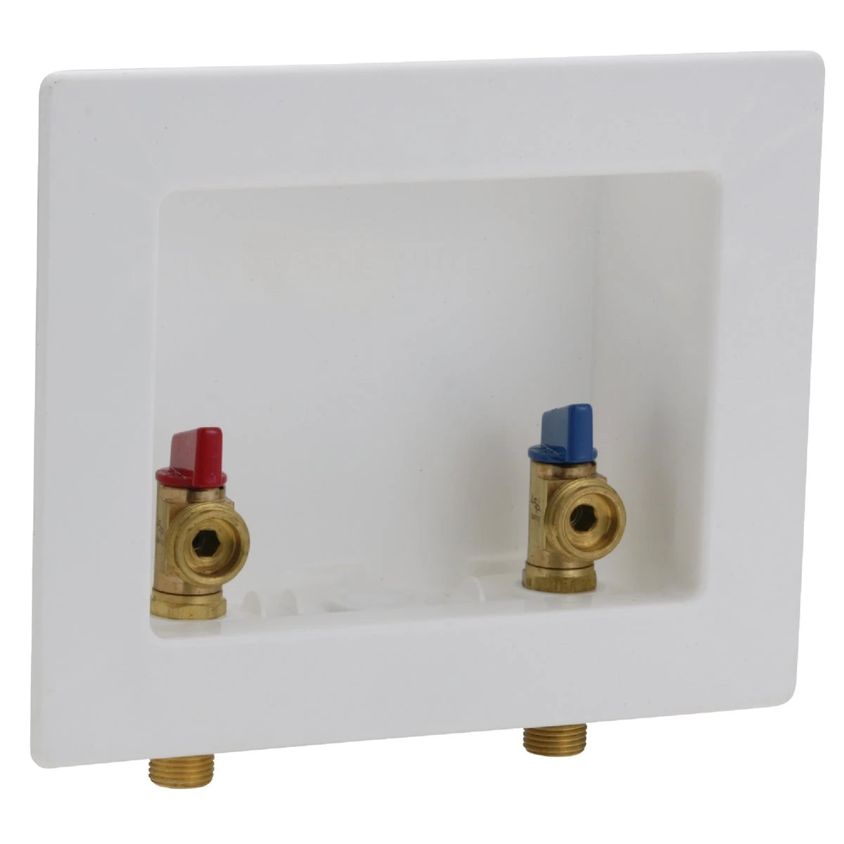 Ob-201 2-valve Center Outlet Washing Machine Box With Durable Brass Valves