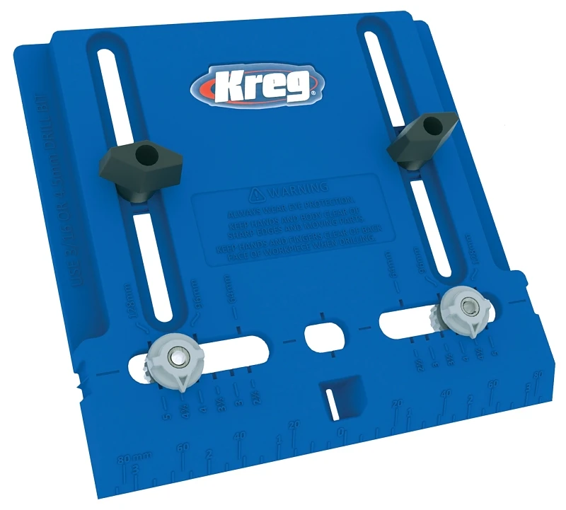 Cabinet Hardware Pocket Hole Guide, Model Khi-pull, Adjustable Drill Guides