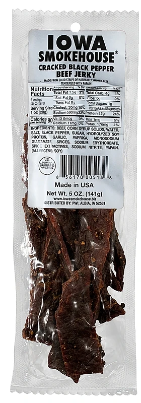 Iowa Smokehouse 5 Oz. Cracked Black Pepper Beef Jerky