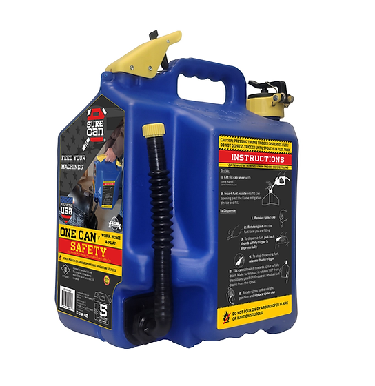 5 Gallon Plastic Kerosene Safety Can With Flexible Spout And Thumb Trigger
