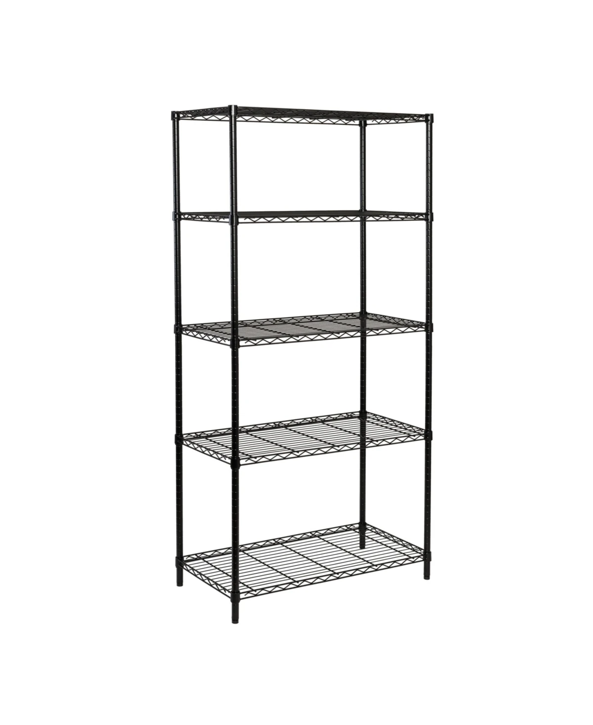 Black Steel 5-tier Adjustable Shelving Unit 36 X 18 X 72-in.