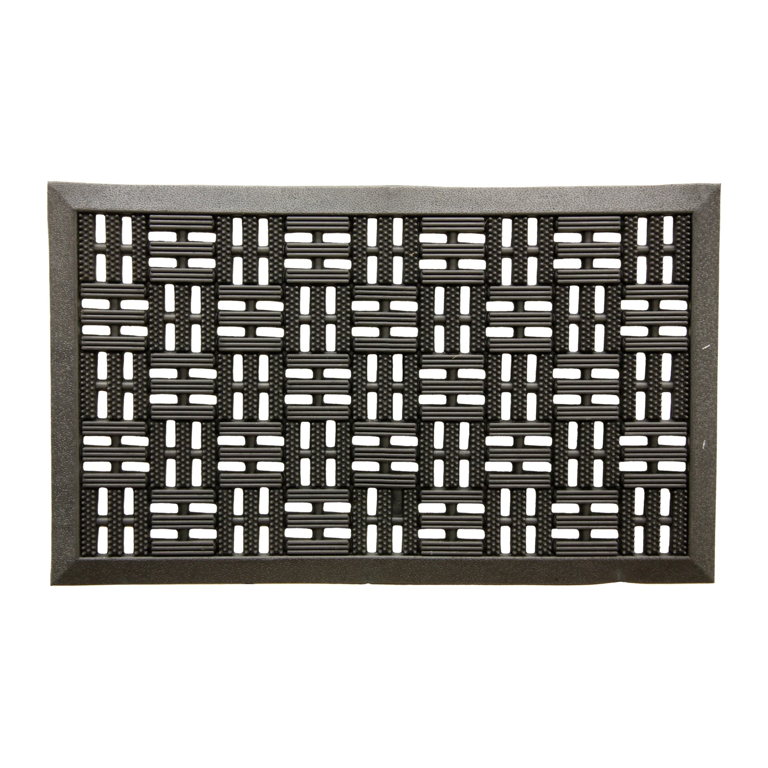 Black Rubber Scraper Mat, Heavy Duty, 18 Inches by 30 Inches