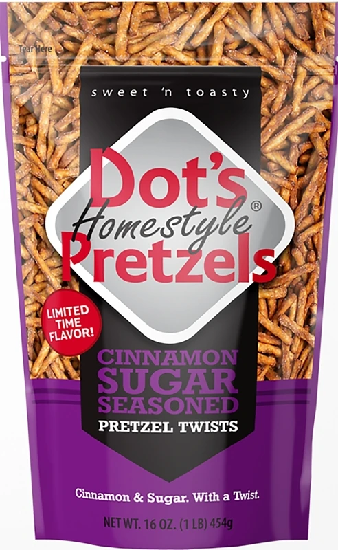 Dot's Homestyle Cinnamon Sugar Pretzels 16 oz Bagged