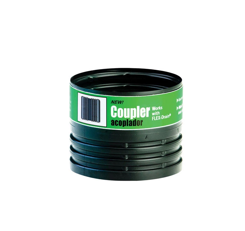 Flexible Female Coupler, Black, 4 In.