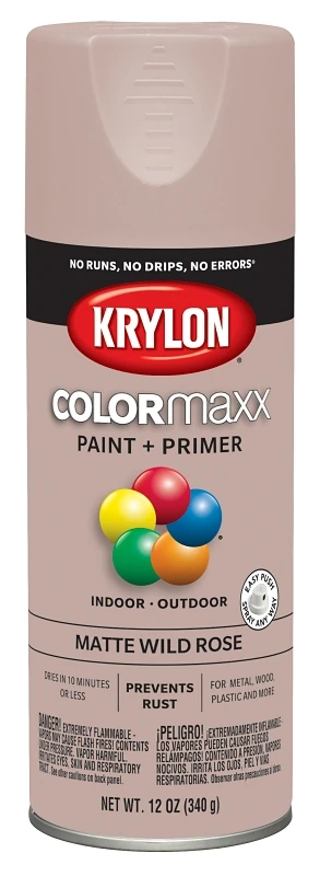 COLORmaxx Wild Rose Matte Finish Spray Paint, 12 Ounce Can