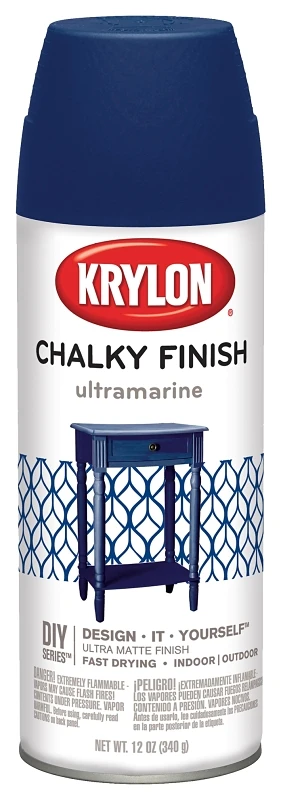 Kry4109 Chalky Finish Spray Paint, Ultramarine, 12 Ounces