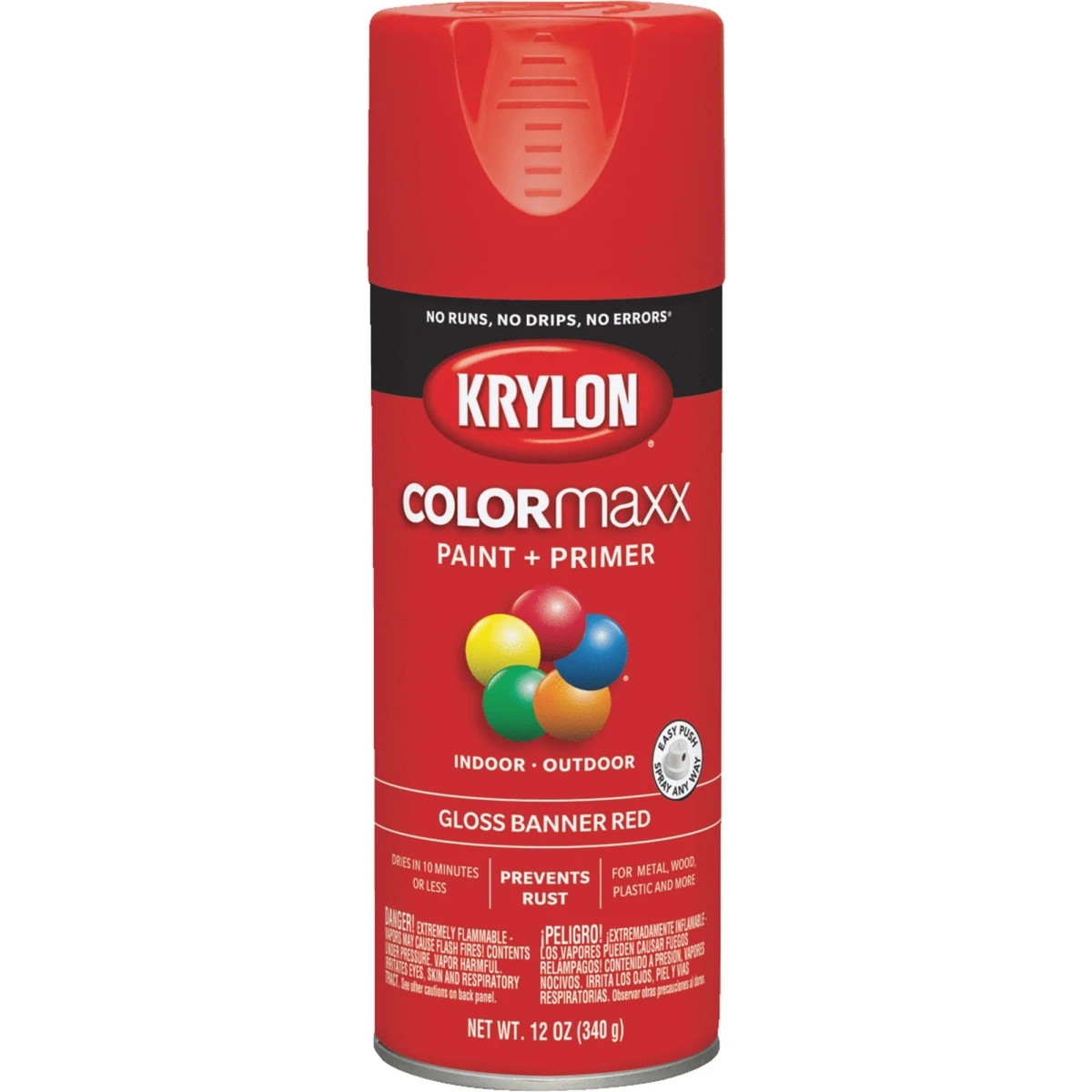 Colormaxx 12 Oz. Gloss Spray Paint, Banner Red - Rust Resistant