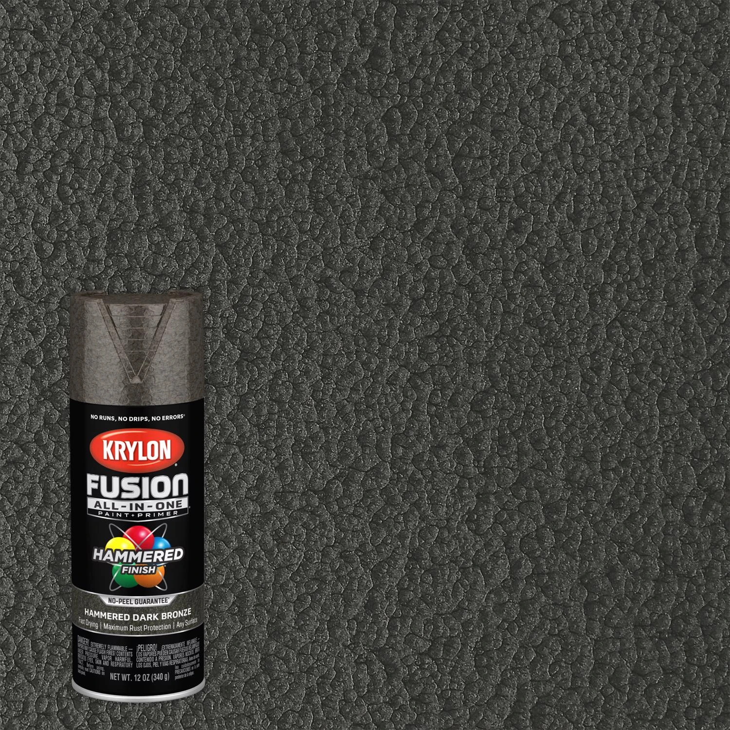Fusion All-in-one Hammered Spray Paint & Primer, 12 Oz, Dark Bronze