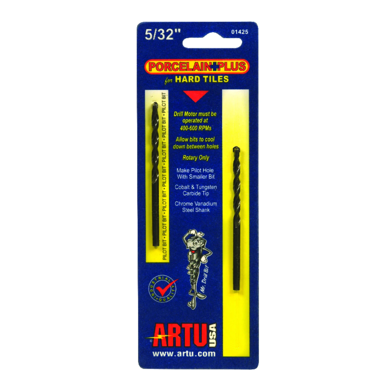 5/32 Inch Porcelain and Tile Drill Bit with Pilot for Hard Tile Drilling