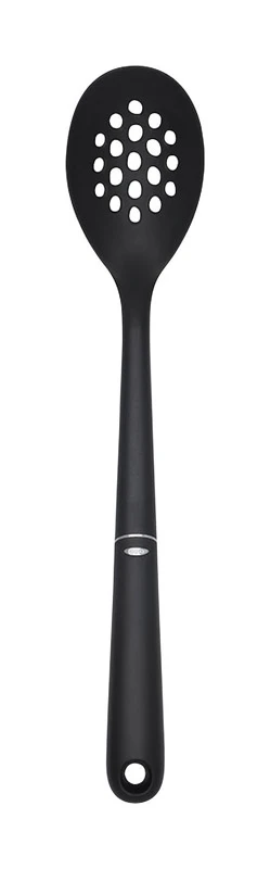 14.9 In. Black Nylon Slotted Spoon - Heat Resistant & Dishwasher Safe