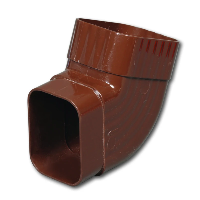 Side Gutter Elbow, Vinyl, Brown, 2 x 3-In.