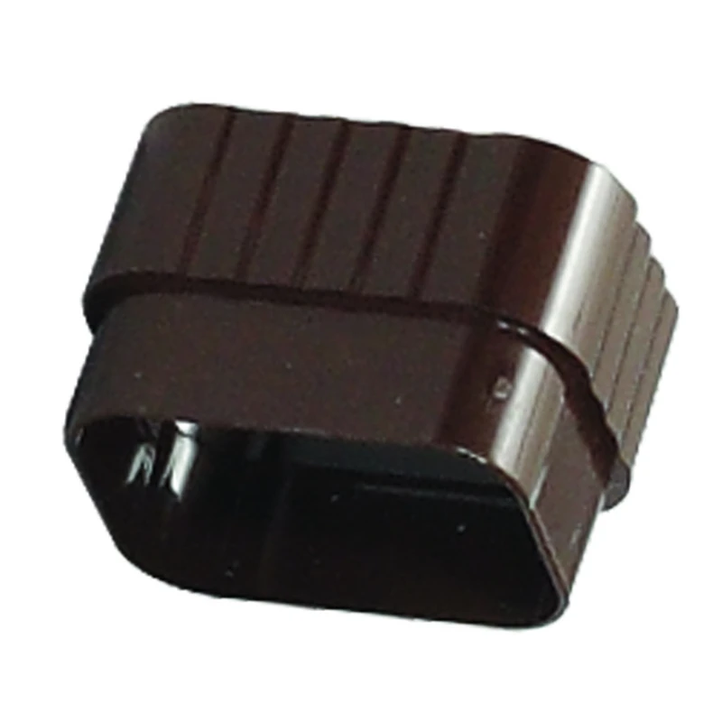 2 In. X 3 In. Brown Vinyl Traditional K-style Downspout Connector