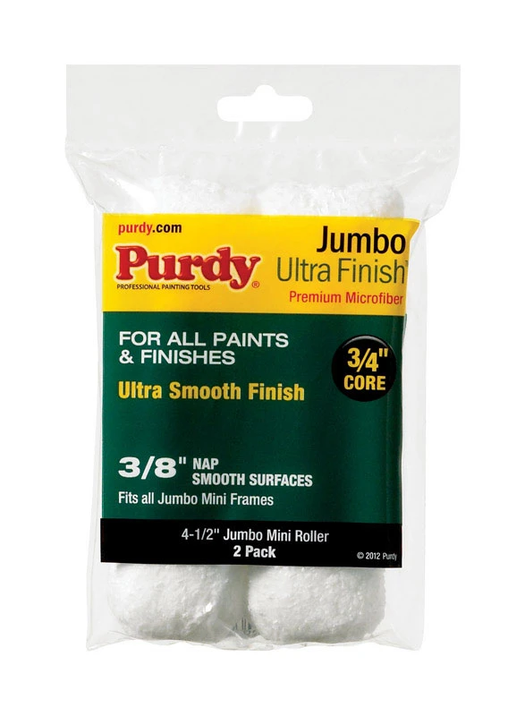 Ultra Finish Jumbo Mini Paint Roller Cover, 4-1/2 x 3/8 In. Nap, 2-Pk.