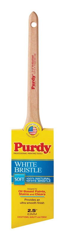 White Bristle 2-1/2 In. Angle Sash Paint Brush - Soft Bristle For Smooth Finish