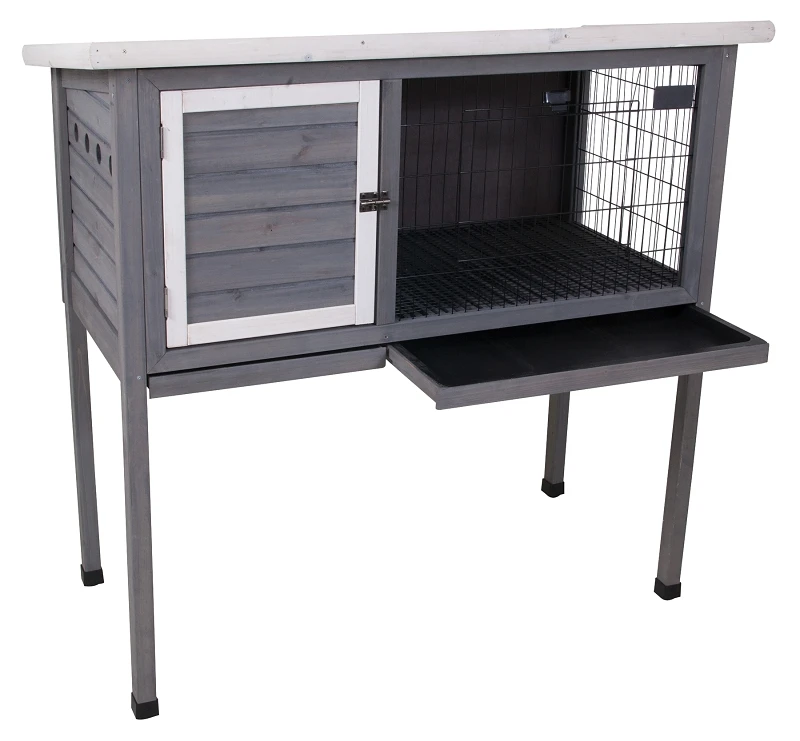 Extreme Rabbit Shack Ii Rabbit Hutch, 46 In W X 24 In D X 48 In H, Gray/white