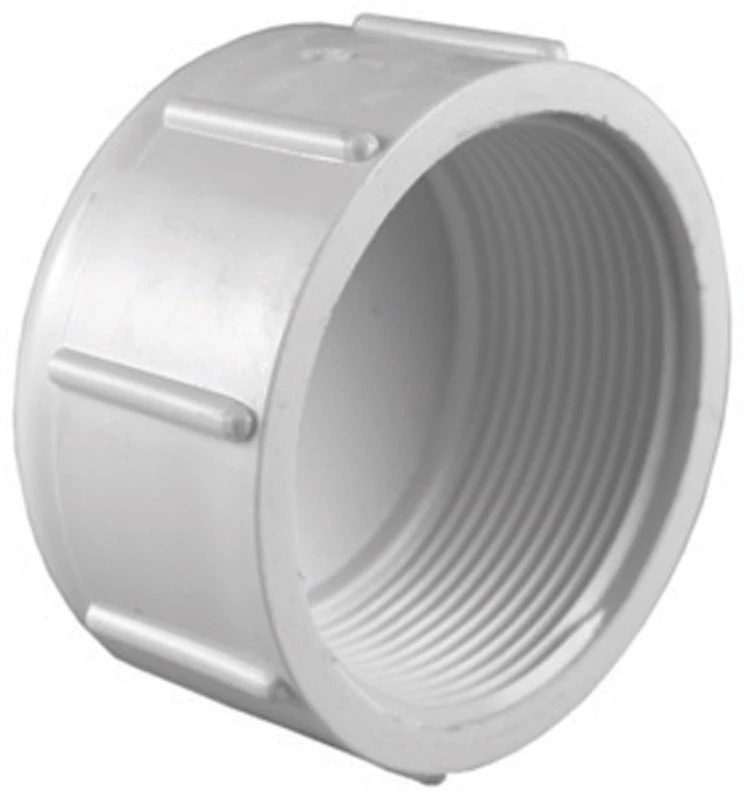 Schedule 40 Threaded Pipe Cap, White, 1-1/2 In.
