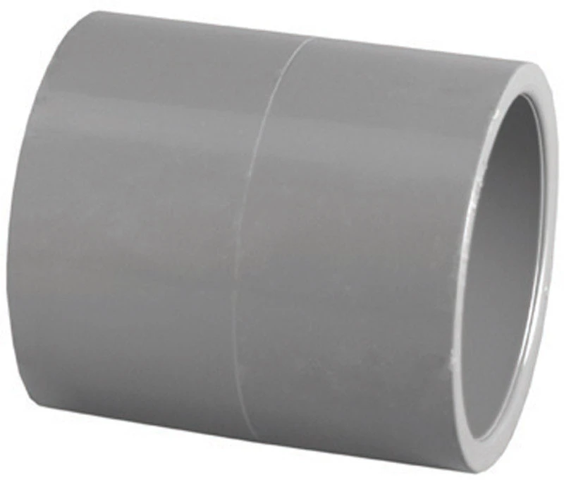 Schedule 80 PVC Coupling, Gray, Slip x Slip, 1 In.