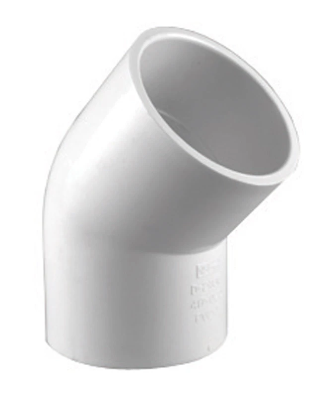 Schedule 40 PVC 45-Degree Pressure Elbow, White, 1-1/4 In.