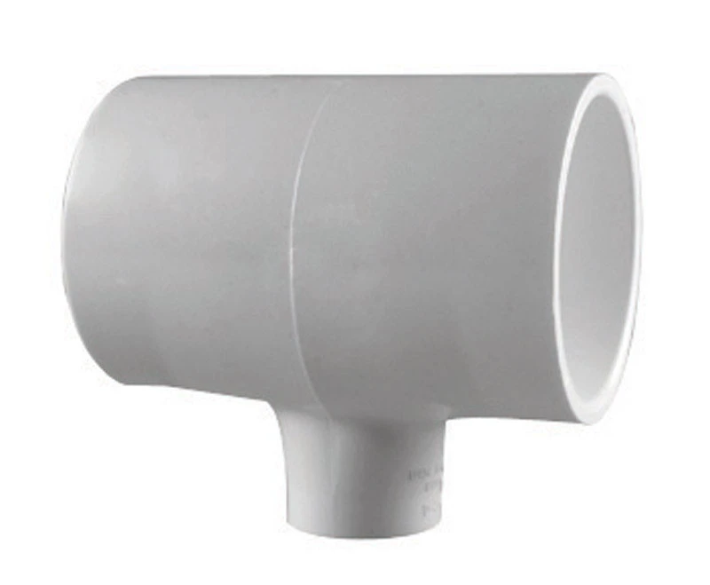 Schedule 40 PVC Reducing Tee, 1-1/4 x 1-1/4 x 3/4 In., Slip x Slip x Slip