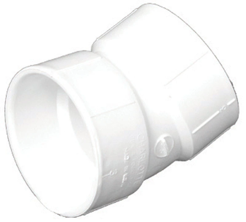 Schedule 40 DWV Pipe Elbow, 22-1/2 Degrees, PVC, 4 In.