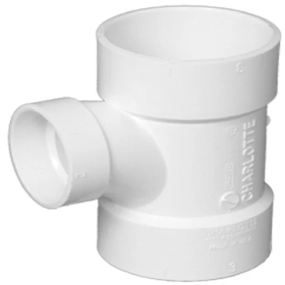 Schedule 40 DWV Reducing Sanitary Tee, PVC, 2 x 2 x 1-1/2 In.