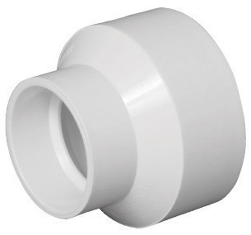 Schedule 40 DWV PVC Pipe Reducing Coupling, 3 x 2 In.