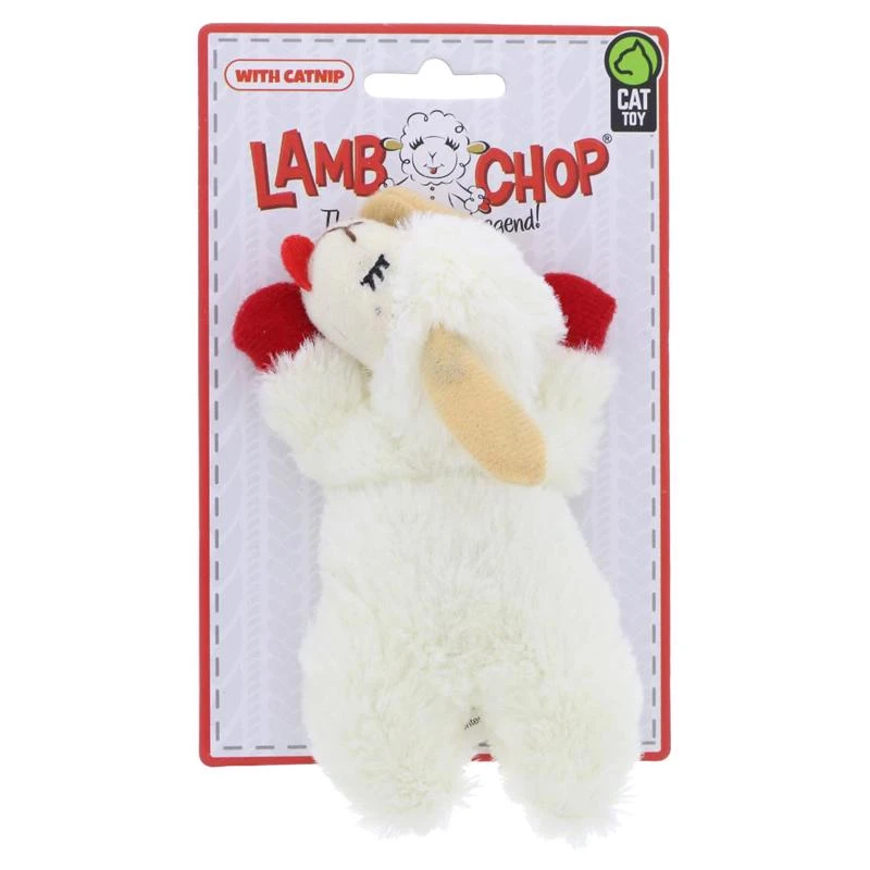 Lamb Chop Plush Cat Toy with Catnip, 4 In.
