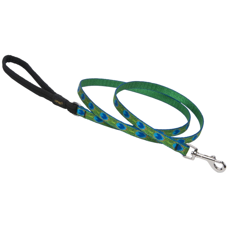 Dog Leash with Tail Feather Pattern, One Half Inch by Six Feet