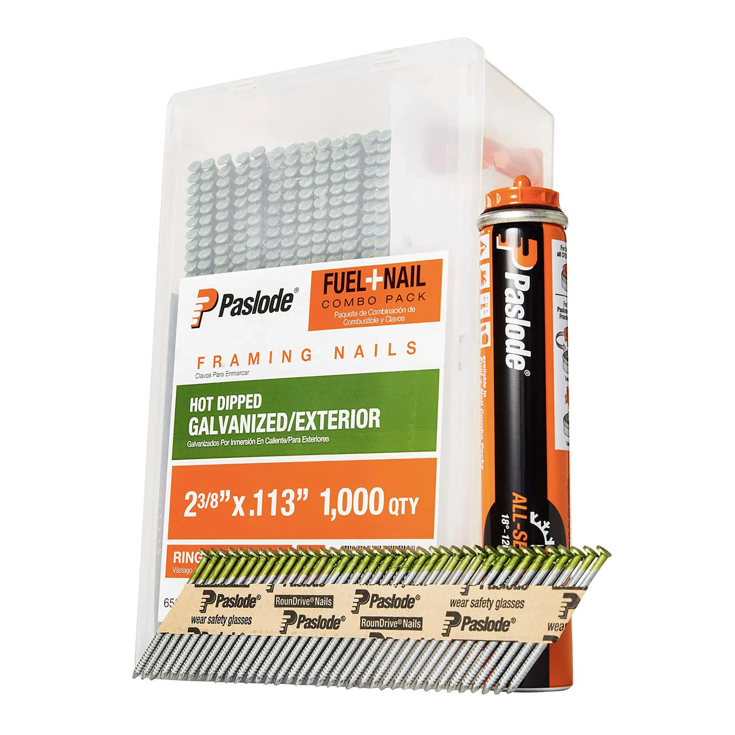 Fuel & Collated Framing Nail Combo Pack, 2-3/8 x .113 In., 1,000-Ct.