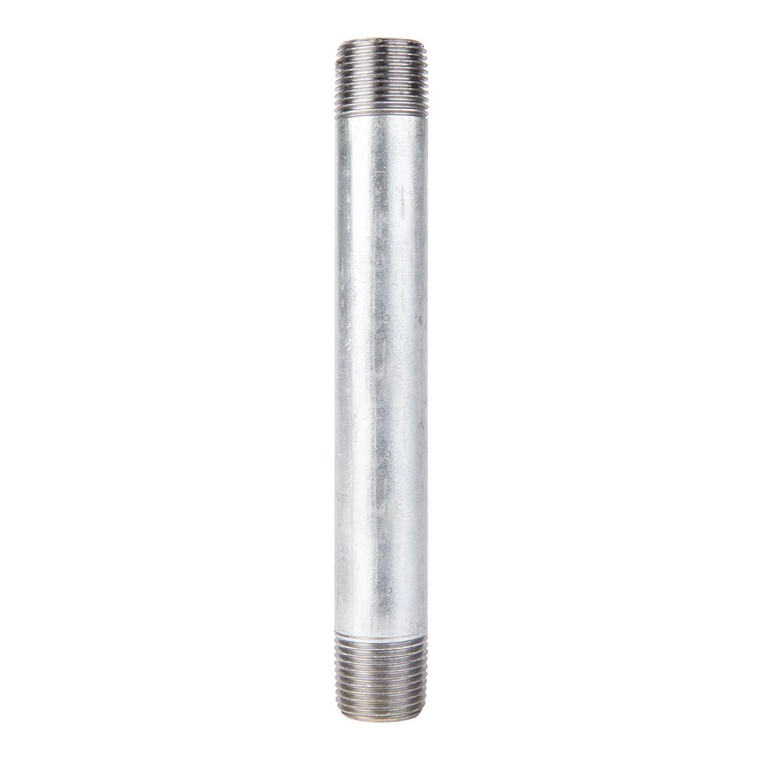 One Half Inch by Six Inch Galvanized Steel Pipe Nipple