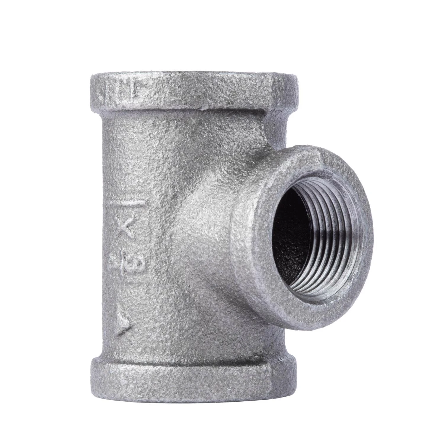 1 Inch by 1 Inch by 3 Quarter Inch Black Steel Pipe Reducing Tee Fitting
