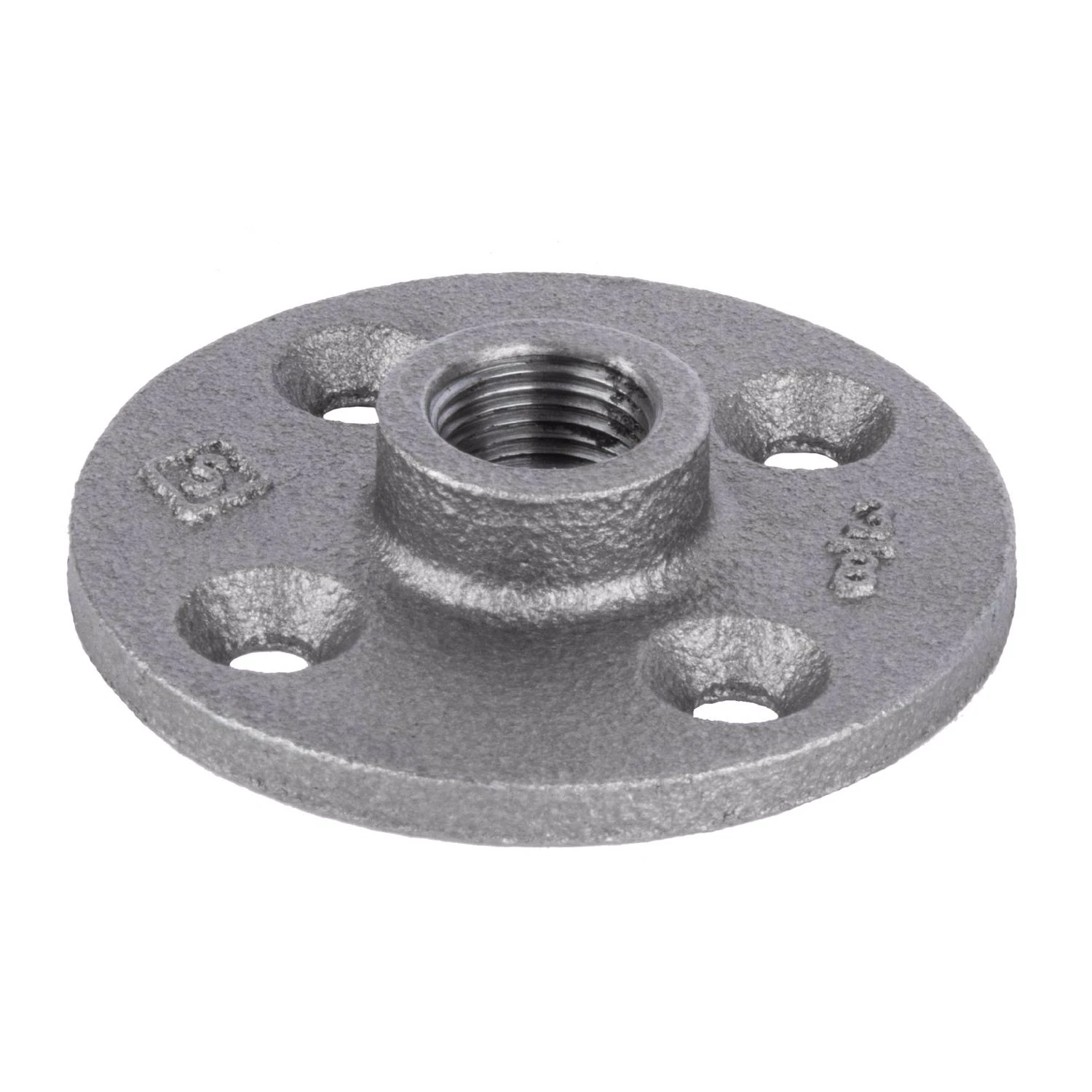 3/8 In. Fip Black Malleable Iron Floor Flange, 2.75 In. Length