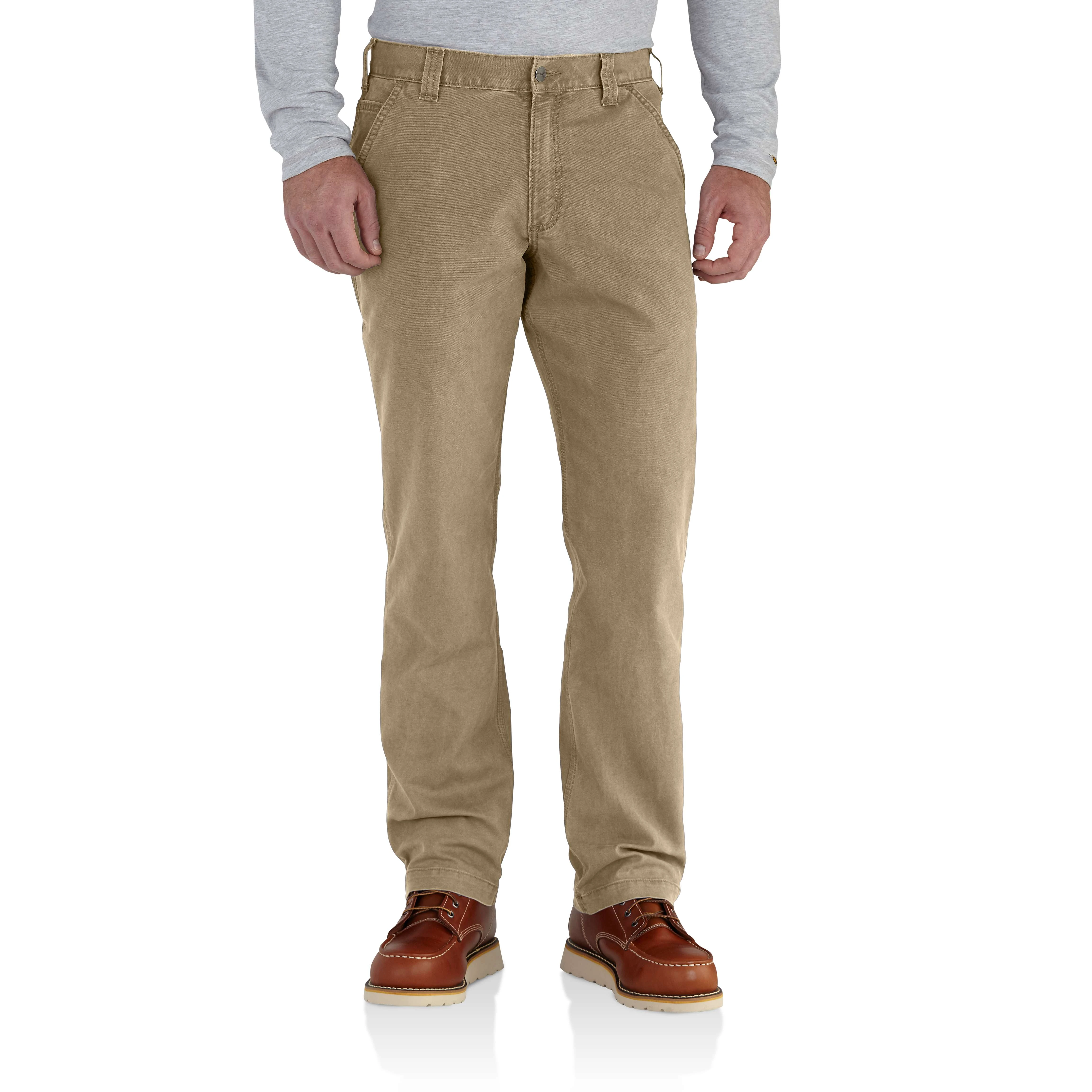 Men's Rugged Flex Relaxed Fit Canvas Work Pant - Dark Khaki - W32
