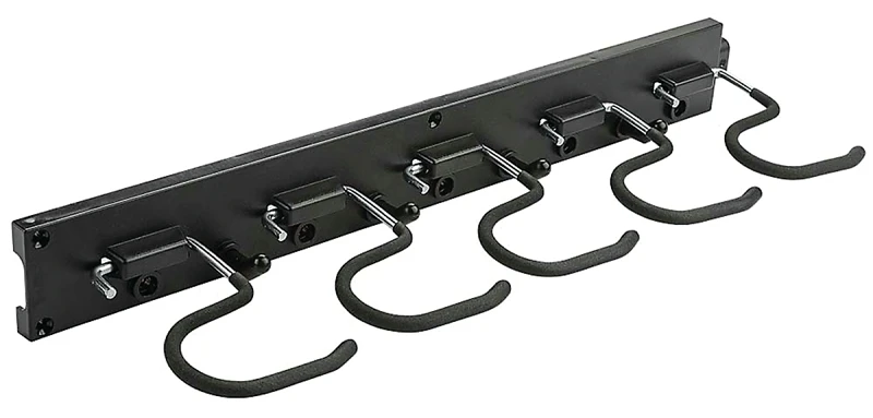 Adjustable Storage System, Black, Holds 5 Items, 64 In.
