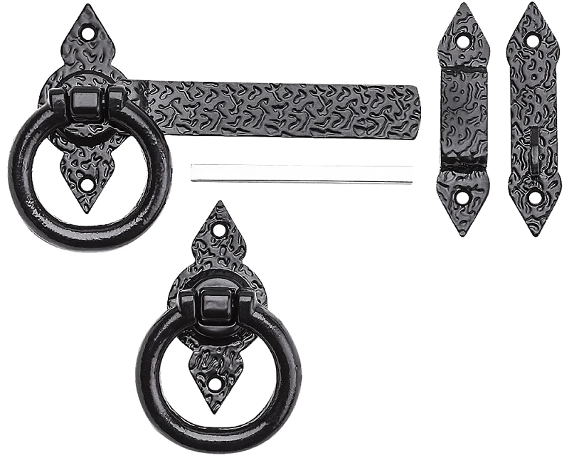 6-inch Black Spear Ring Latch For Gates And Doors