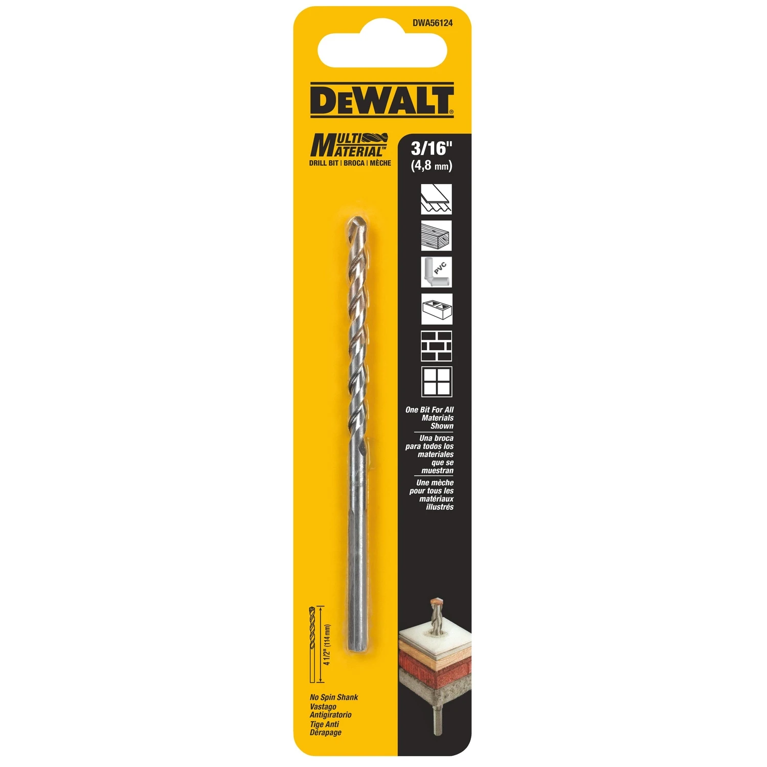 3/16 In. X 4.5 In. Carbide Tipped Multi-material Drill Bit
