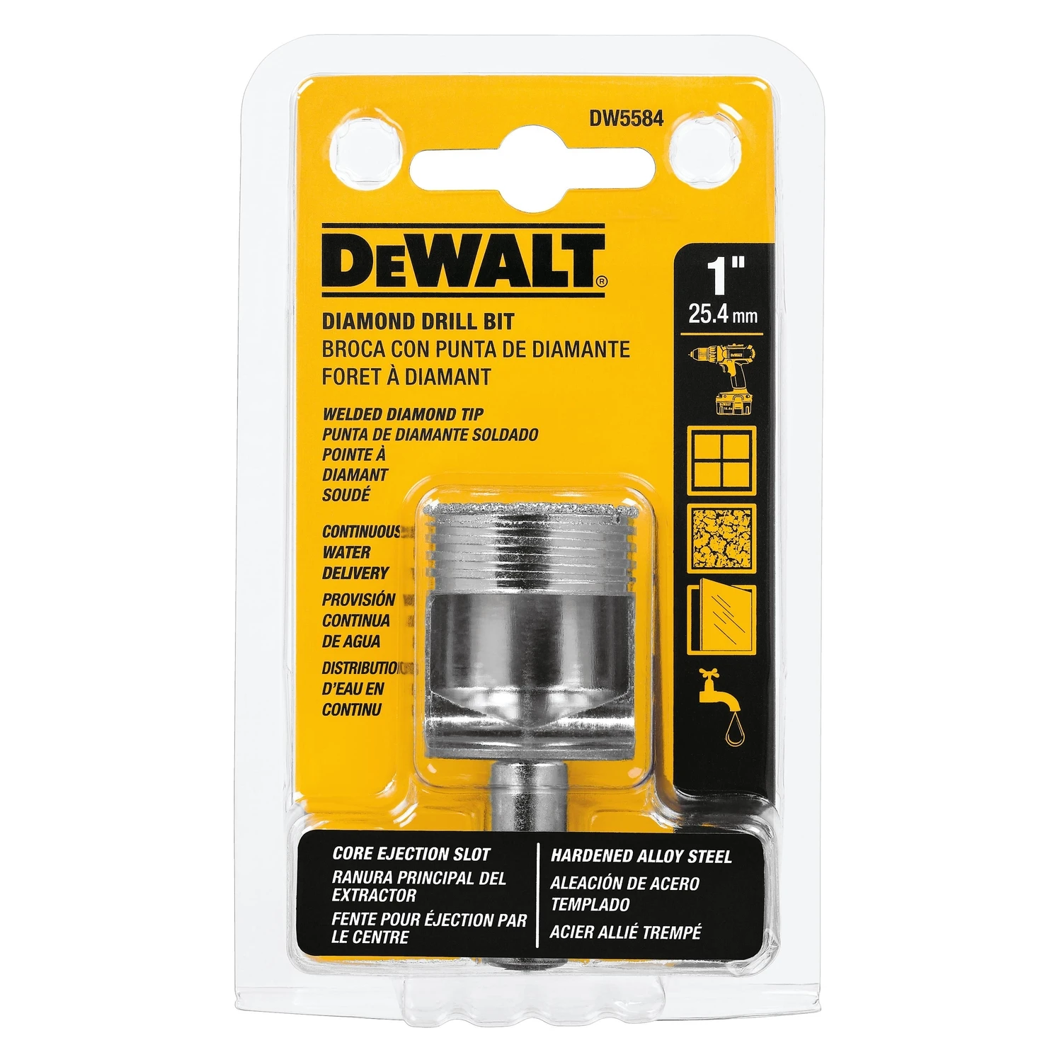 1 In. Diamond Drill Bit Dw5584 For Tile And Masonry Applications
