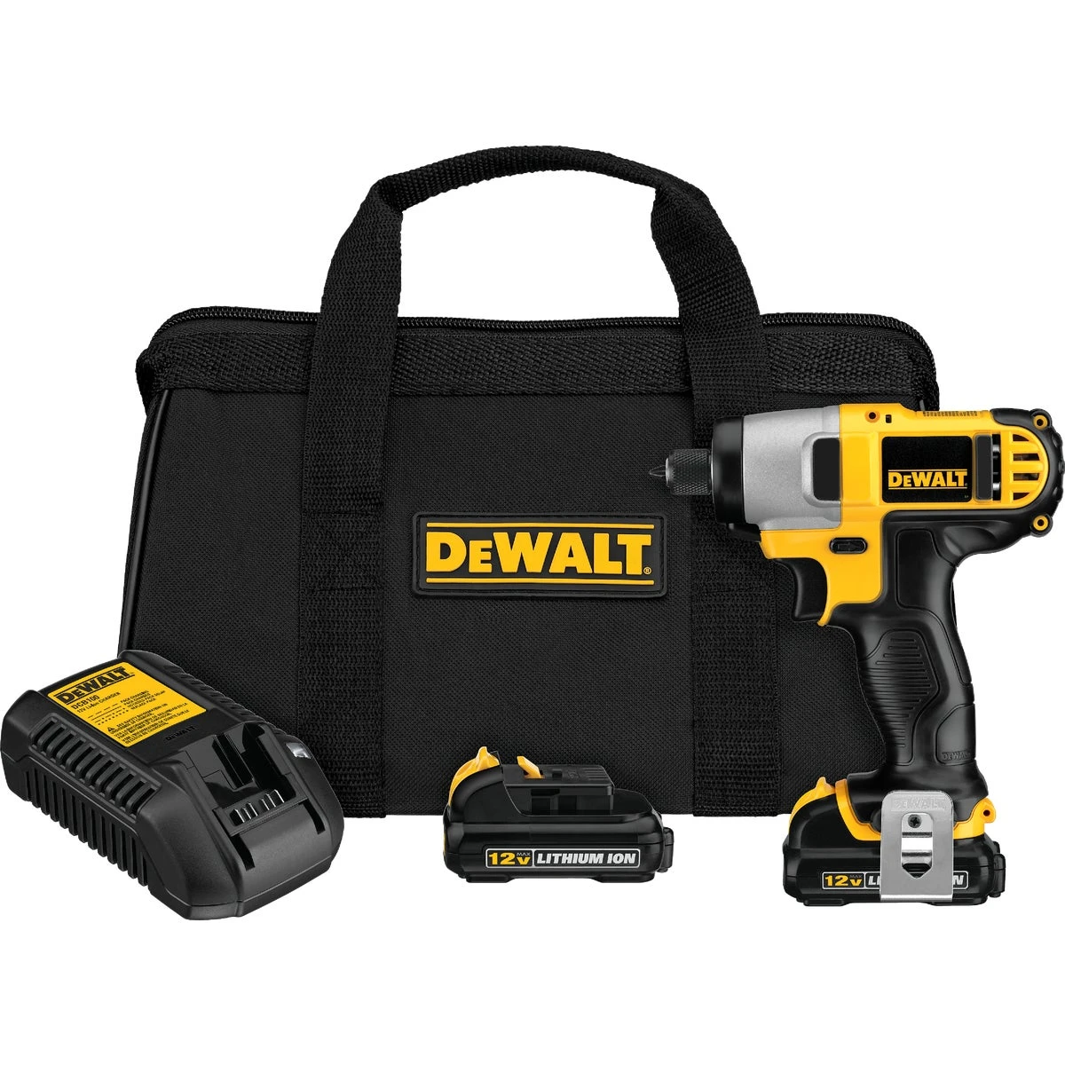 12-Volt Cordless Impact Driver Kit with 1/4-Inch Chuck and 2 Lithium-Ion Batteries