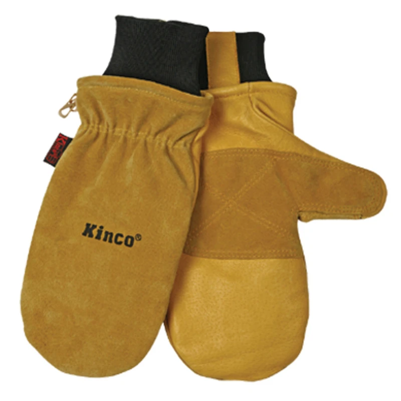 Kinco XL Pigskin Leather Cold Weather Black/Gold Mittens