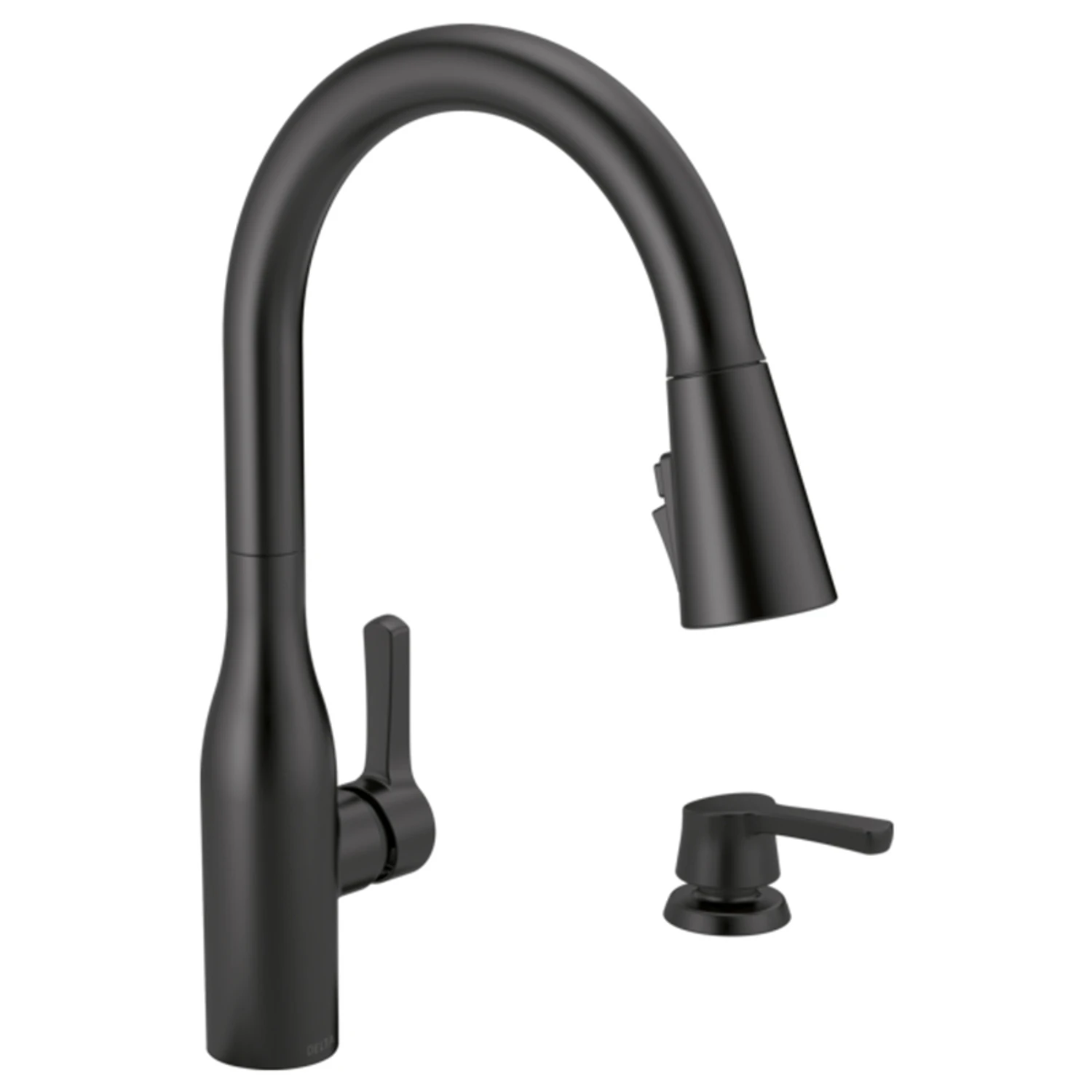 Delta Marca 1-handle Pull-down Kitchen Faucet With Soap Dispenser, Matte Black